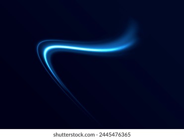 Blue glowing shiny lines effect vector background. Light everyday glowing effect. Abstract light lines of movement and speed with blue color.

