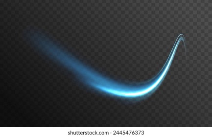 Fondo de Vector de efecto de líneas brillantes azules. Efecto luminoso diario. Abstractas líneas de luz de movimiento y velocidad con color azul.