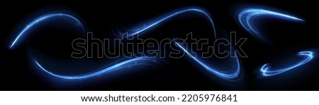 Blue glowing shiny lines effect vector background. Luminous white lines of speed. Light glowing effect. Light trail wave, fire path trace line and incandescence curve twirl. Stock fotó © 