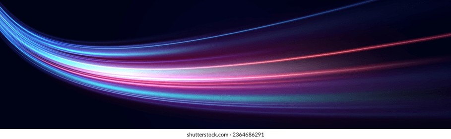 Blue glowing shiny speed lines effect vector background. Glowing speed lines. Light shining effect. Light trail wave, fire path trail line and filament curve rotation.