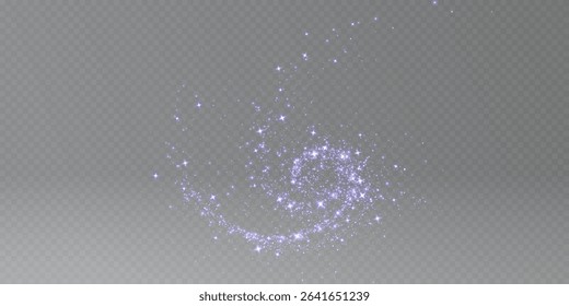 Blue glowing stardust on dark transparent background. Vector realistic illustration of abstract neon lights sparkling, magic dust particles texture, mysterious stars shimmering in space galaxy