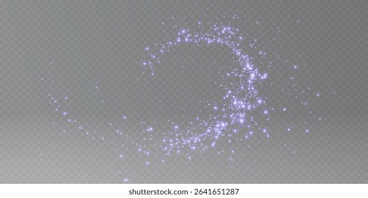 Blue glowing stardust on dark transparent background. Vector realistic illustration of abstract neon lights sparkling, magic dust particles texture, mysterious stars shimmering in space galaxy