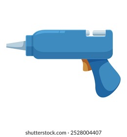 Pistola de pegamento azul con estuche de plástico, ideal para reparar objetos de forma rápida y eficiente