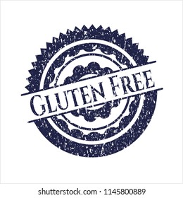 Blue Gluten Free grunge style stamp