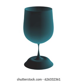 Blue goblet. vector illustration. 3d image
