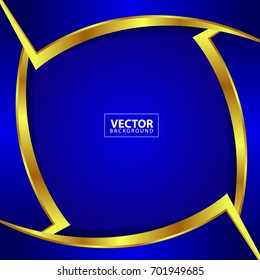 Blue Gold Abstract Background - Vector Design