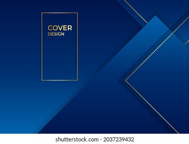 Blue and gold abstract gradient tech background with modern corporate concept for cover design, presentation background and more