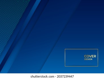 Blue and gold abstract gradient tech background with modern corporate concept for cover design, presentation background and more