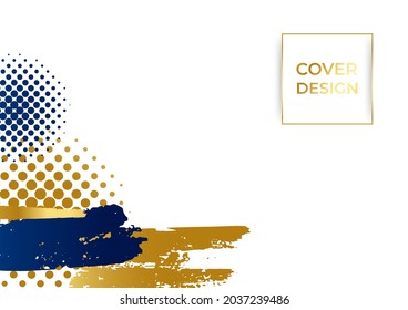 Blue and gold abstract gradient tech background with modern corporate concept for cover design, presentation background and more