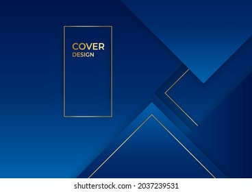 Fondo técnico de degradado abstracto azul y dorado con concepto corporativo moderno para diseño de portada, fondo de presentación y más