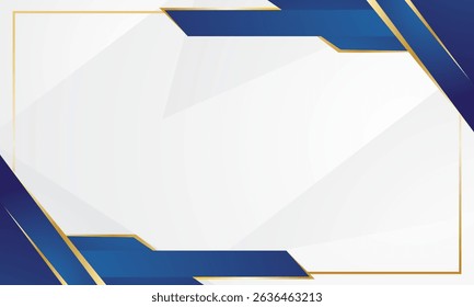 Blue and gold abstract white background. Suitable for certificate