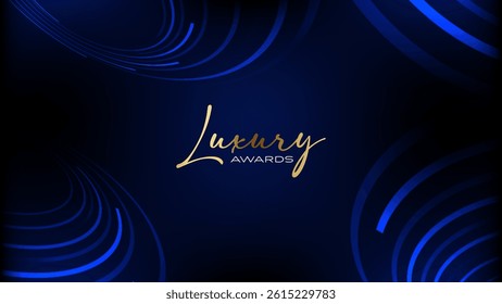 Blue and Gold Award Background. Creative Concept Template. Classy Premium Wedding Card. Grand Luxury Decorative Banner for Wedding and Birthday. Premium Congratulations Card. Event Invitation.