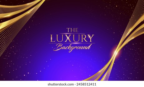 Blue and Gold Award Background. Modern Luxury and Premium Design Template. Beautiful Wedding Template. Celebrating Graphics for Birthday and Event occasion. Royal Looking Creative Design Pattern.