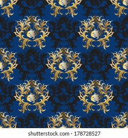  Blue - gold background