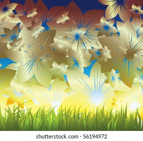 blue and gold background.vector