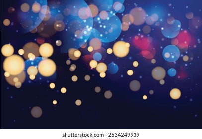 Blue and Gold Bokeh Background