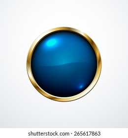 Blue Gold Button Stock Vector (Royalty Free) 265617863 | Shutterstock