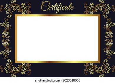 plantilla de fondo de certificado de oro azul