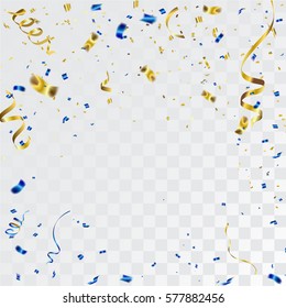 Blue And Gold Confetti Celebration