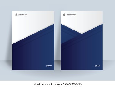 Blue and gold cover presentation templates elements on white background. Vector infographics. Use in Presentation, flier and leaflet, corporate report, marketing, advertising, annual report, banner
