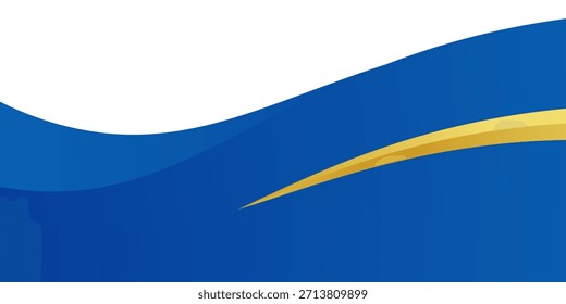 Borde de Vector ondulado de curva azul y dorado para el fondo del encabezado del pie de página. Conveniente para el fondo del certificado, del volante, del membrete, del Anuncio, del etc
