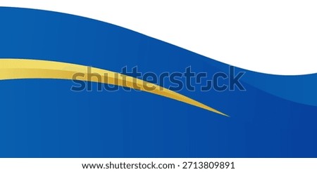 Blue and Gold curve wavy vector border for footer header background. Vector illustration