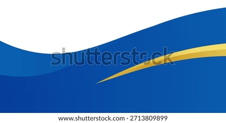 Blue and Gold curve wavy vector border for footer header background. Suitable for certificate, flyer, letterhead, banner, etc background