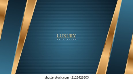 Blue gold elegant luxury abstract background for presentation