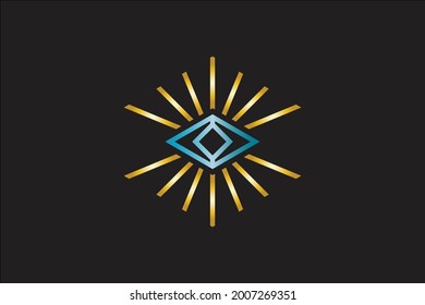 Blue and Gold Eye Symbol