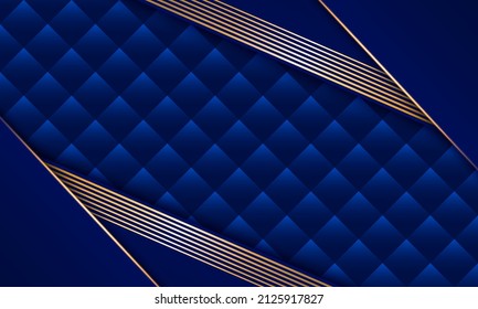 Blue and gold geometric background. Vector illustration.