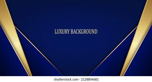 Blue and gold geometric background. Vector illustration.