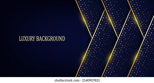 Blue and gold geometric background. Vector illustration.
