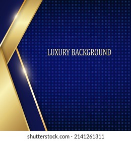 Blue and gold geometric background. Vector illustration.