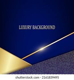 Blue and gold geometric background. Vector illustration.