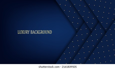Blue and gold geometric background. Vector illustration.