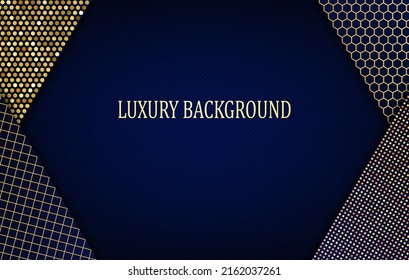 Blue and gold geometric background. Vector illustration.