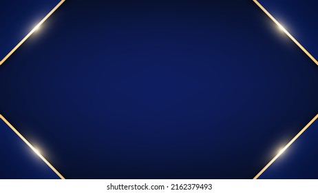 Blue and gold geometric background. Vector illustration.