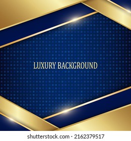 Blue and gold geometric background. Vector illustration.