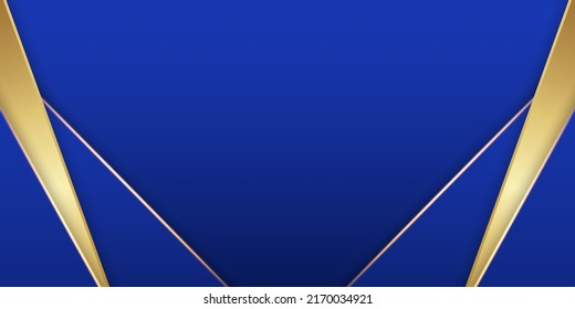 Blue and gold geometric background. Vector illustration.