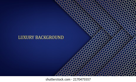 Blue and gold geometric background. Vector illustration.