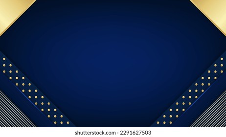 Blue and gold geometric background. Vector illustration.