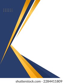 Blue and gold gradient abstract border on white background for business or certificate