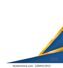 Blue and gold gradient abstract border on white background for business or certificate