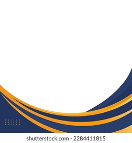 Blue and gold gradient abstract border on white background for business or certificate