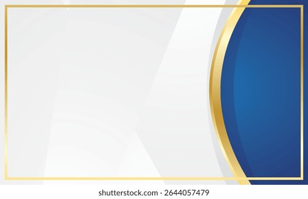 Borde de esquina abstracto de la curva del gradiente del oro azul para el certificado