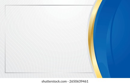 Blue gold gradient abstract curve corner border for certificate