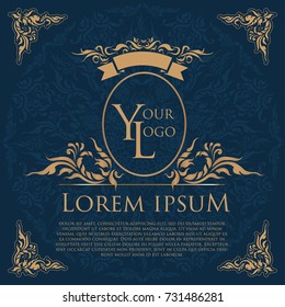 Blue and Gold Invitation.