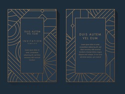Blue And Gold Invitation Design