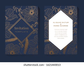 Blue and Gold Invitation Design