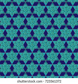 blue gold jewish star pattern